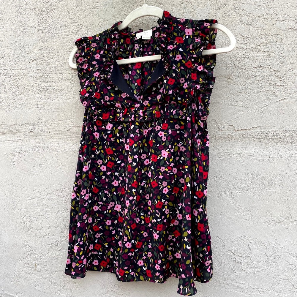 Kate Spade Floral Blouse - Black, Pink, Red